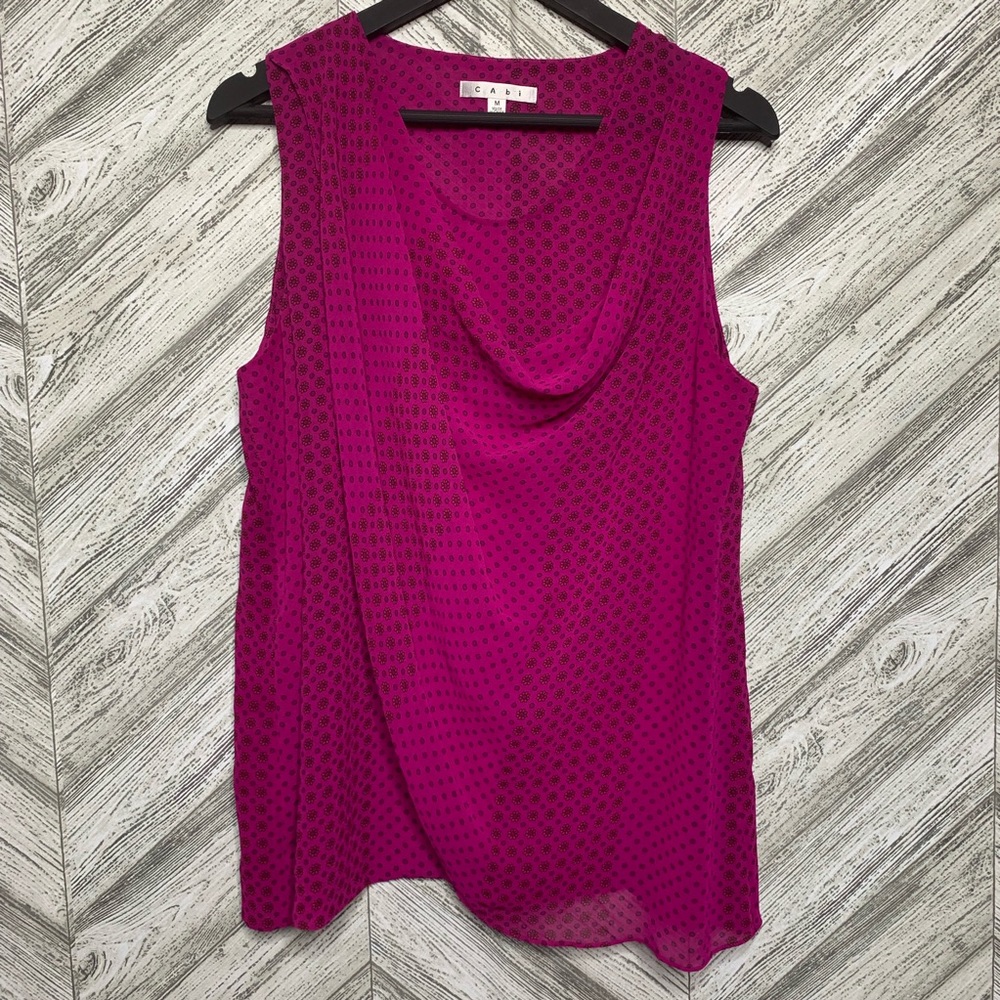 Cabi Fuchsia Brilliant Draped Blouse